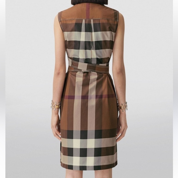 Authentic Burberry Nova Check Wrap Shift Dress Size US2 - Picture 3 of 16